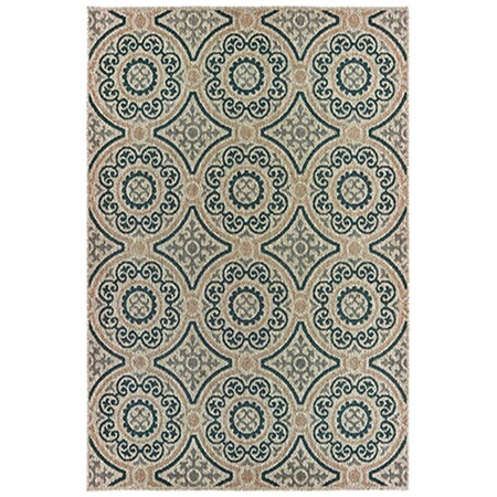 Oriental Weavers 6 ft. 7 in. x 9 ft. 2 in. Latitude Rectangular Area Rug Grey L609X3200280ST